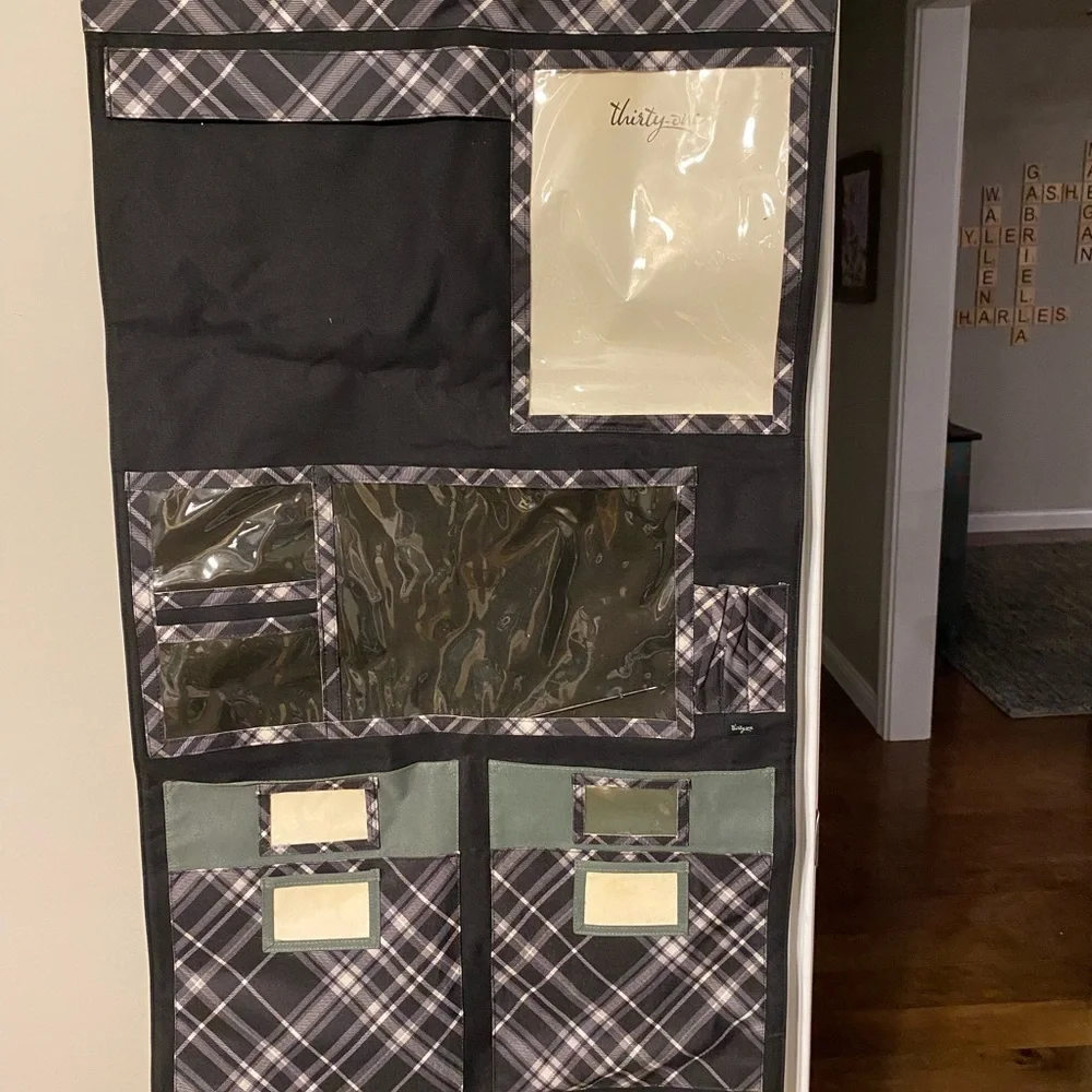 Thirtyone Bags Hanging Office Organizer with Plaid Design
